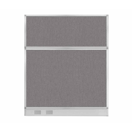 Versare Hush Panel Configurable Cubicle Partition 5' x 6' Slate Fabric w/ Cable Channel 1856417